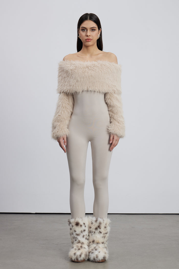 Emer Faux Fur Bodycon Jumpsuit