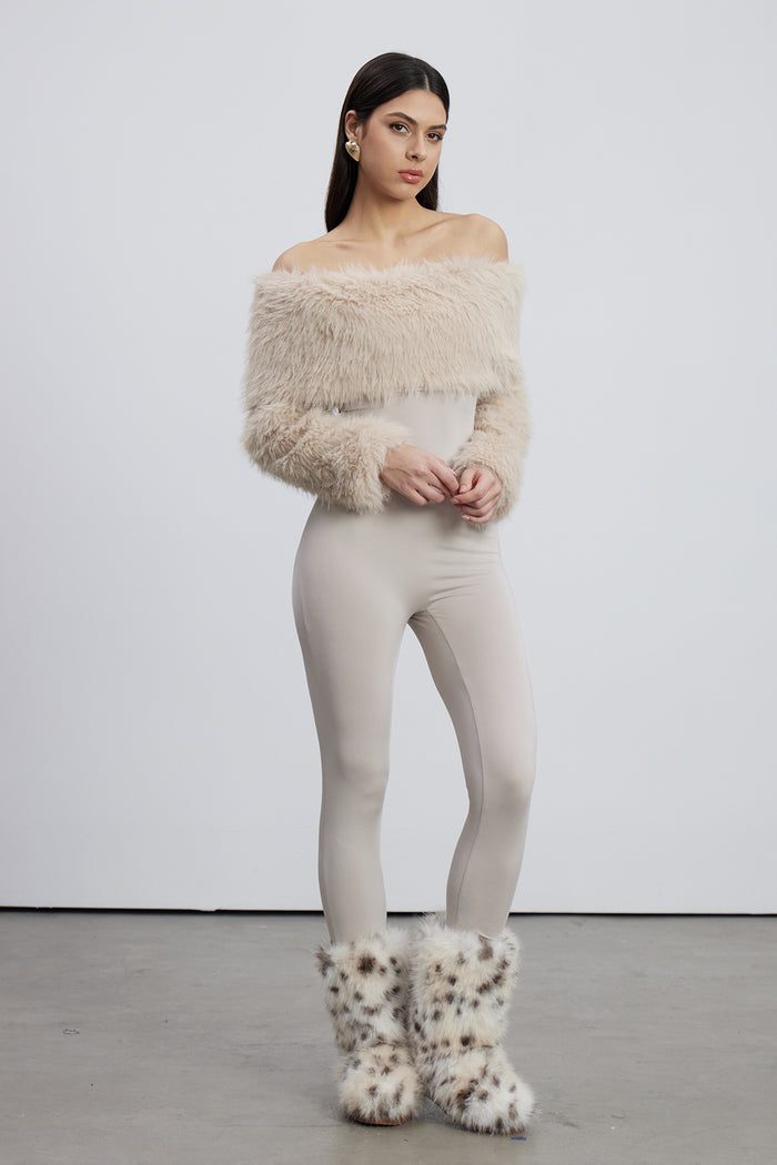 Emer Faux Fur Bodycon Jumpsuit