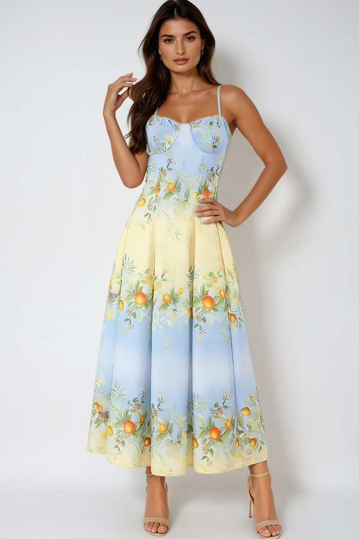Emirhan Floral Ruffle Maxi Dress