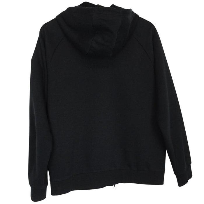 Emporio Armani black full zip hoodie with logo detail and soft cotton material.