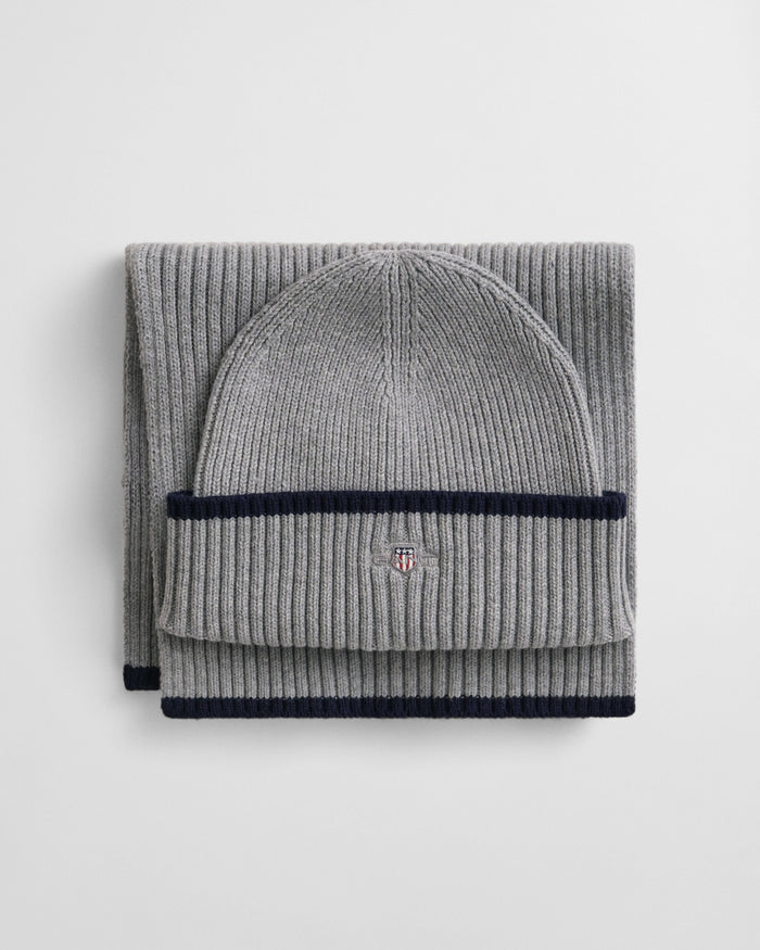 Essential Beanie & Scarf Gift Set in Grey