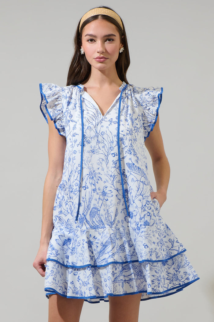 Eve Floral Taris Ruffe Mini Dress