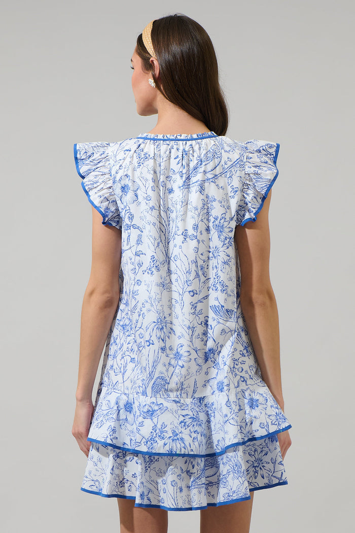 Eve Floral Taris Ruffe Mini Dress