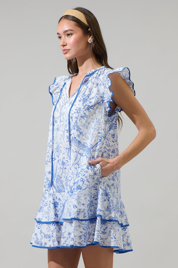Eve Floral Taris Ruffe Mini Dress
