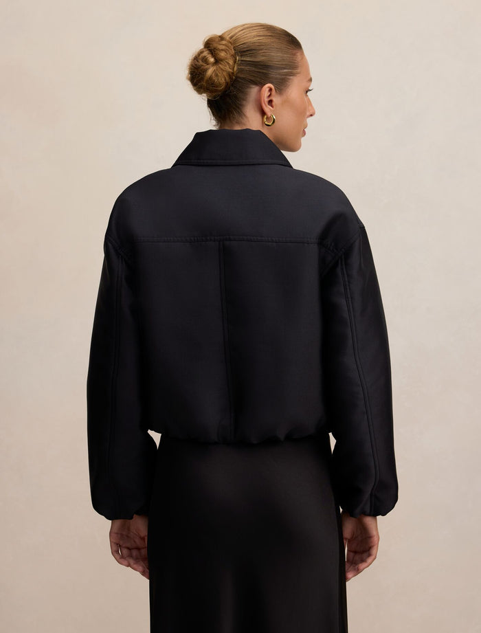 Everly Satin Bomber Jacket Forever New