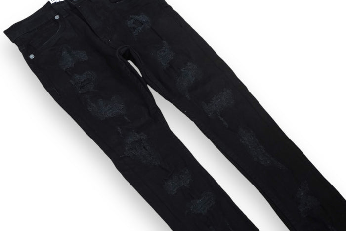 Evolution Kids Rock The Bells denim jeans for kids in jet black, featuring a classic denim style with a comfortable fit.