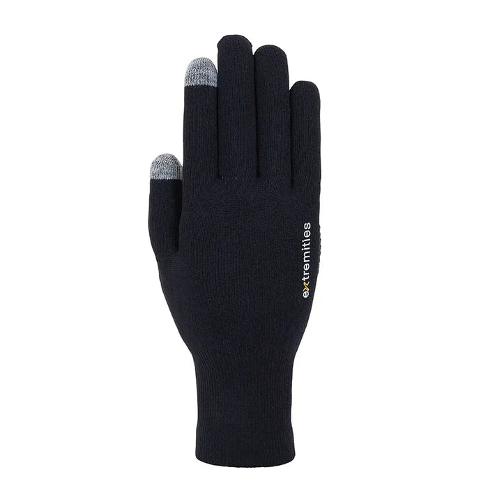 Back of the hand image from a right hand version of Extremities Evolution Waterproof Touchscreen Gloves on a white background