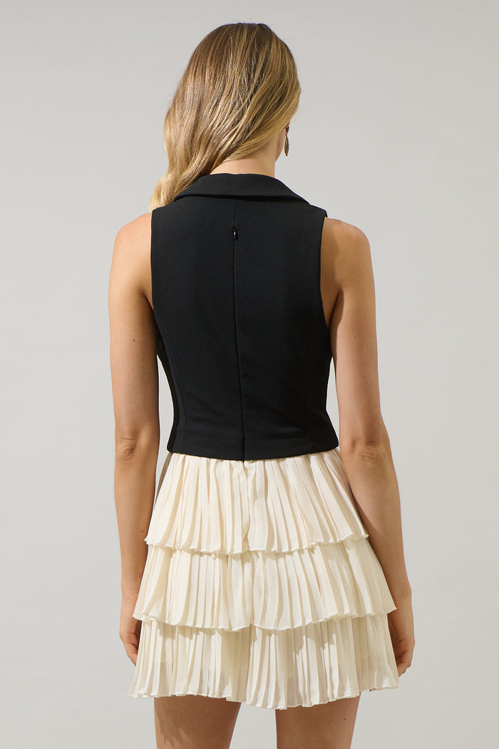 Fadia Atmore Vest Ruffle Mini Dress