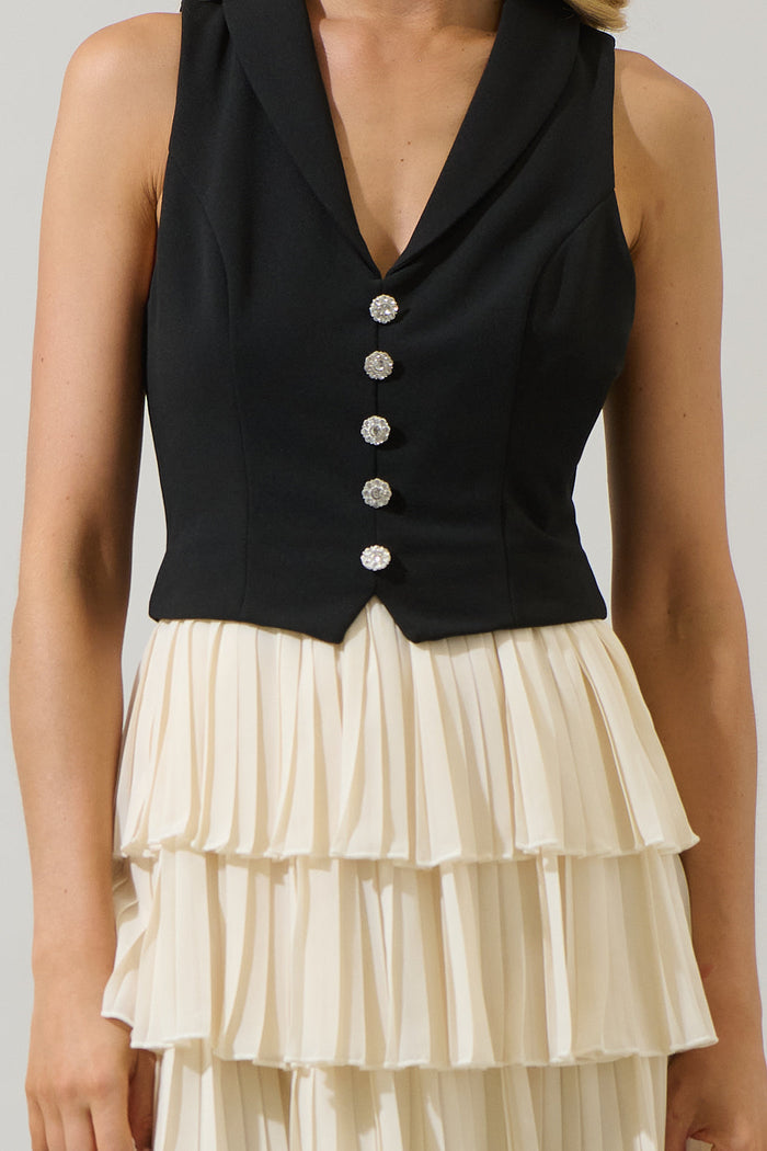Fadia Atmore Vest Ruffle Mini Dress