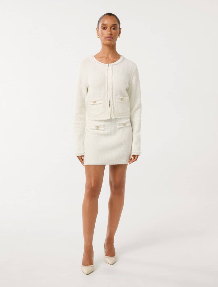 Faith Petite Boucle Knit Skirt Forever New