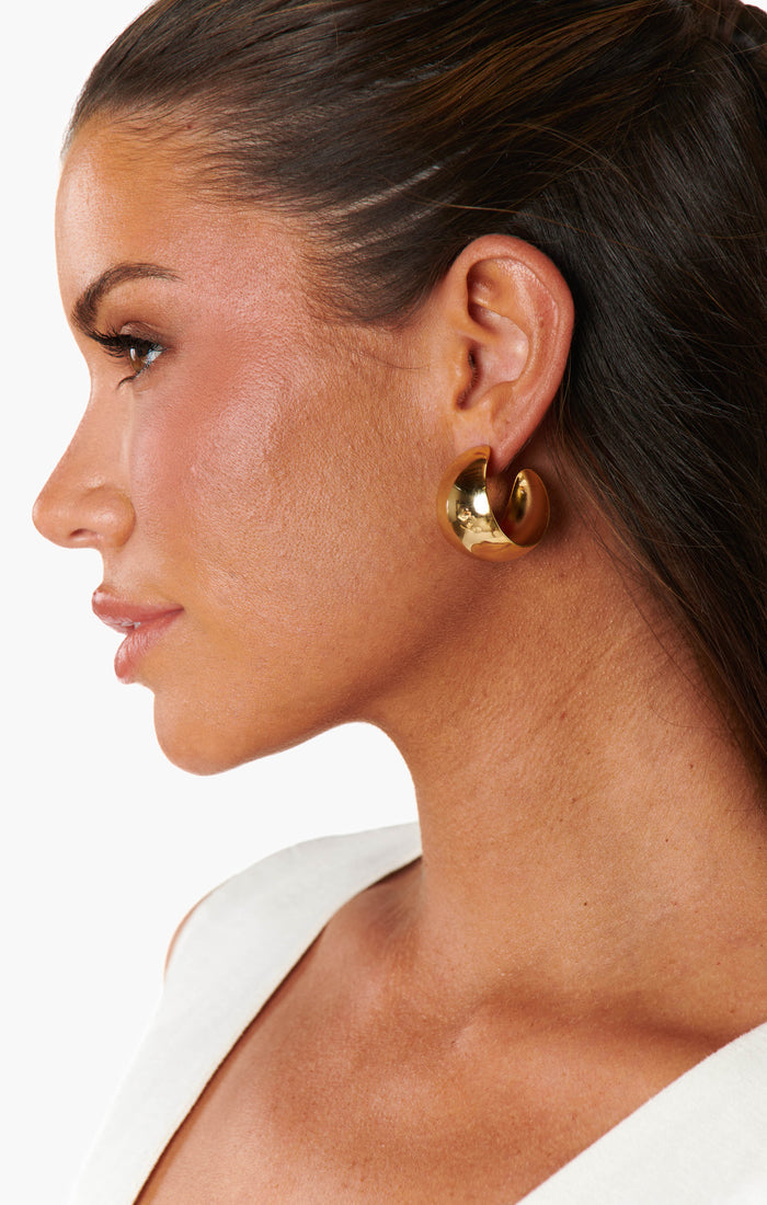 Faithy Jewels Large Lucy Hoop Earrings ~ Gold