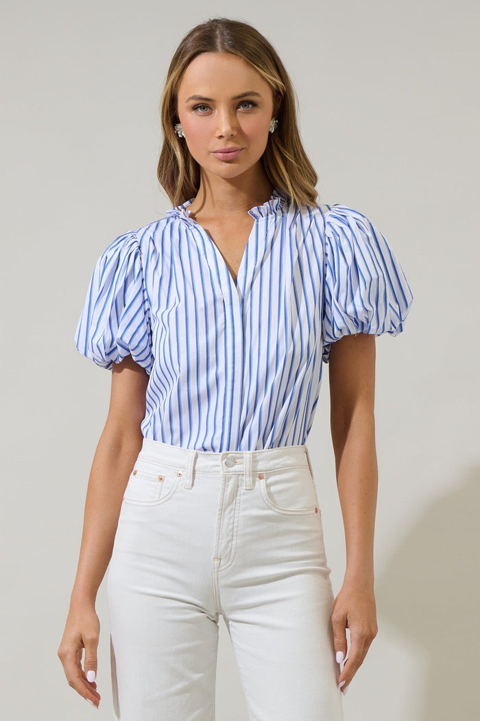 Fannie Striped Jayla Button Down Top