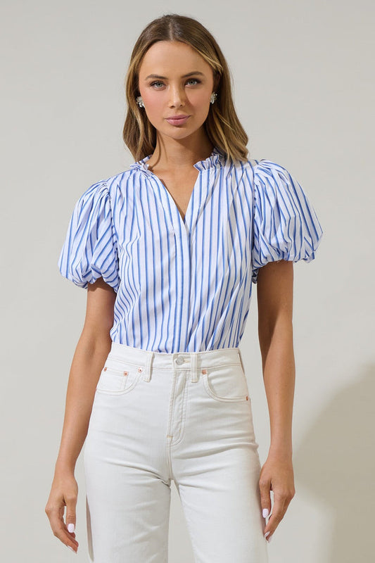 Fannie Striped Jayla Button Down Top