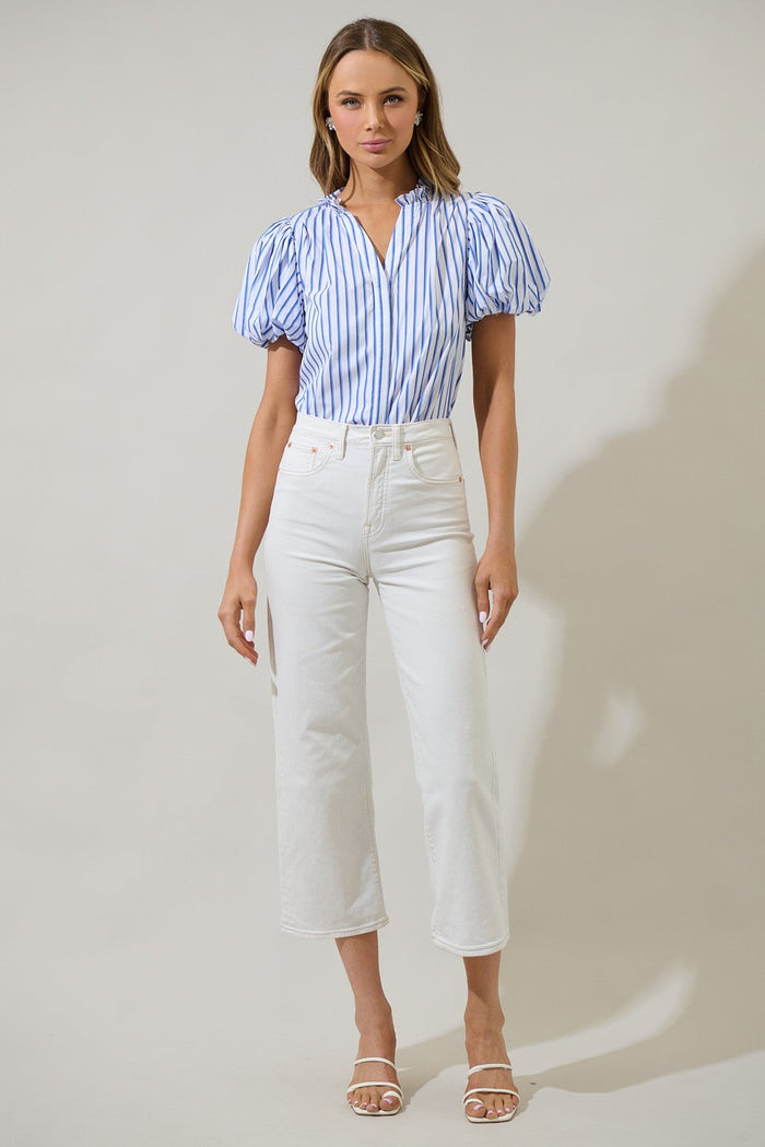 Fannie Striped Jayla Button Down Top