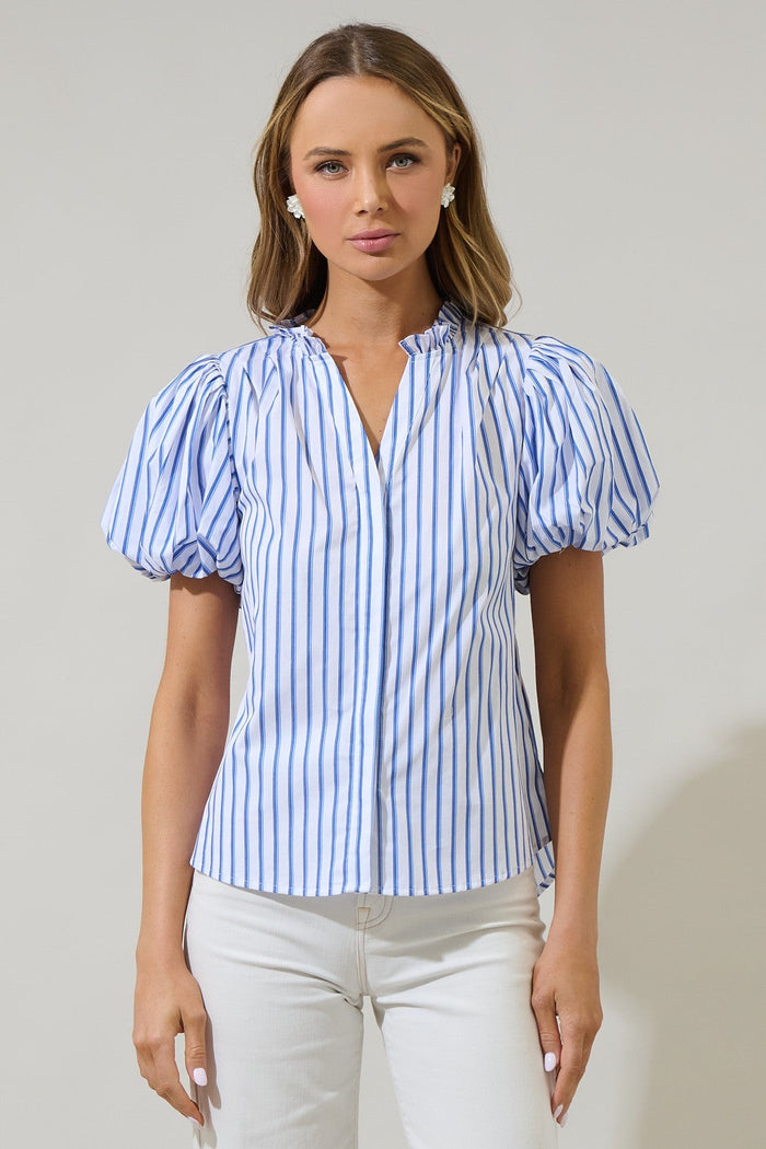 Fannie Striped Jayla Button Down Top