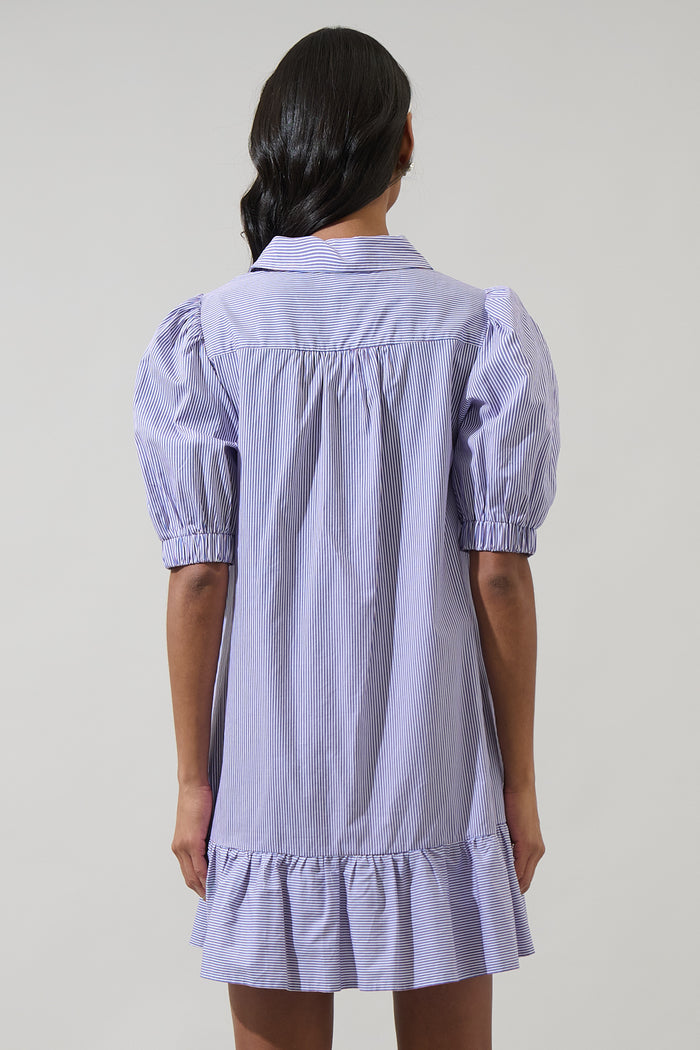 Fannie Striped Levy Button Down Shift Dress