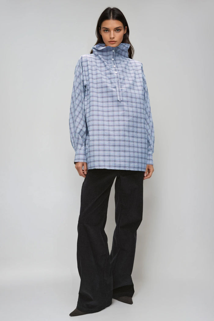 Farhod High Neck Grid Top