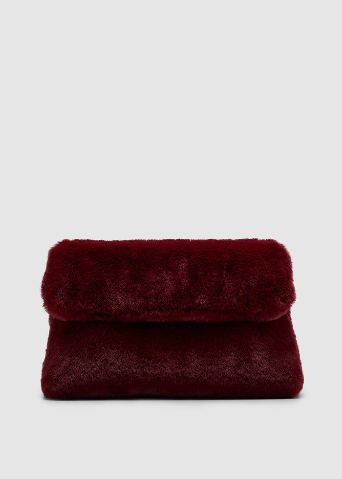FAUX FUR CLUTCH