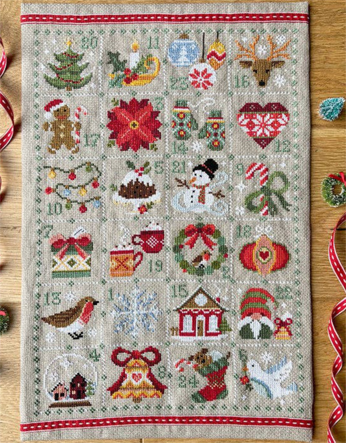Feeling Festive Advent Cross Stitch Kit, Love Poppet