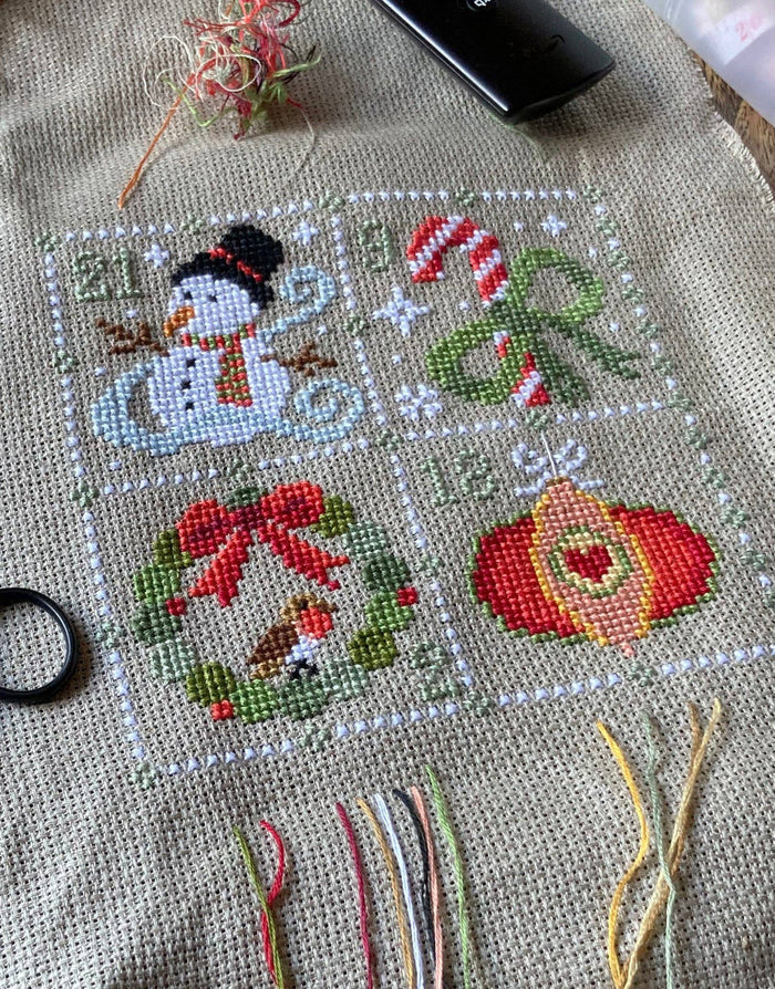 Feeling Festive Advent Cross Stitch Kit, Love Poppet