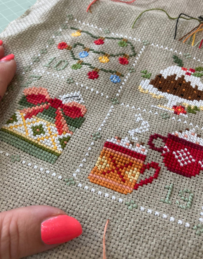 Feeling Festive Advent Cross Stitch Kit, Love Poppet