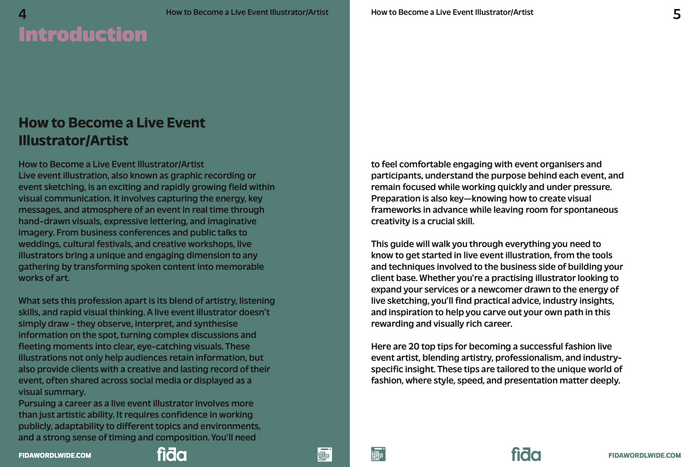Fida Worldwide x Live Events Artist Toolkit: A Guide to Becoming a Live Events Illustrator