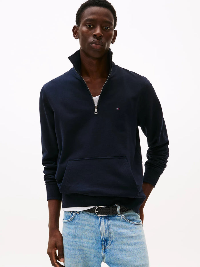 Flag Embroidery Quarter-Zip in Navy