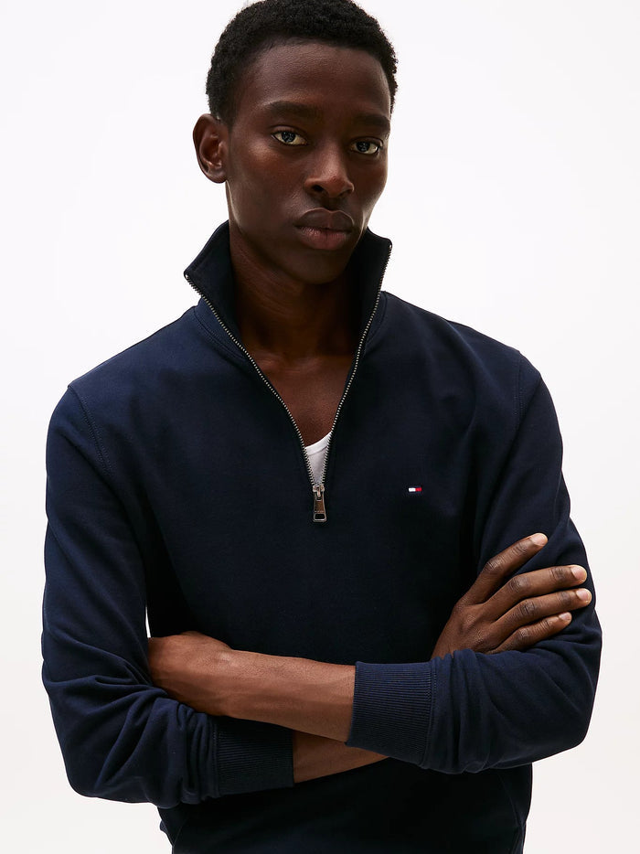 Flag Embroidery Quarter-Zip in Navy