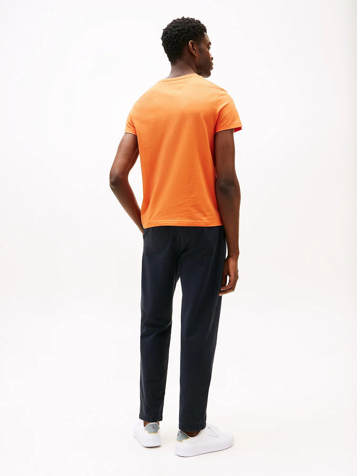 Flag Embroidery Tee in Orange