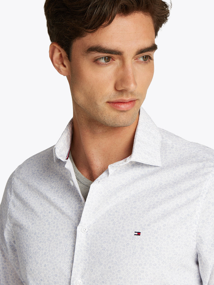 Floral Detail Shirt in Optic White