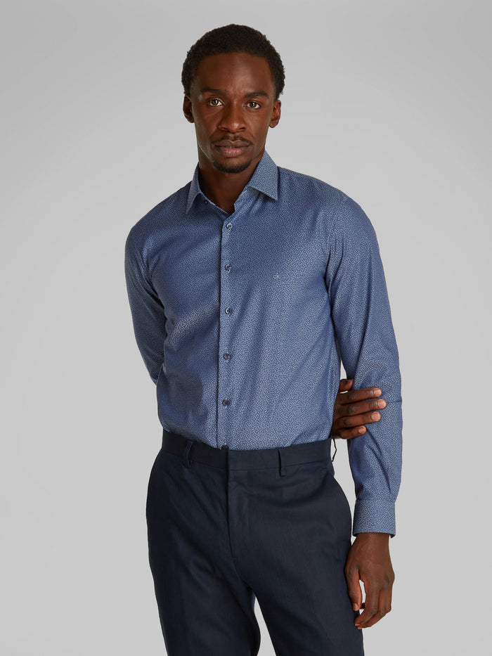Floral Jacquard Shirt in Blue