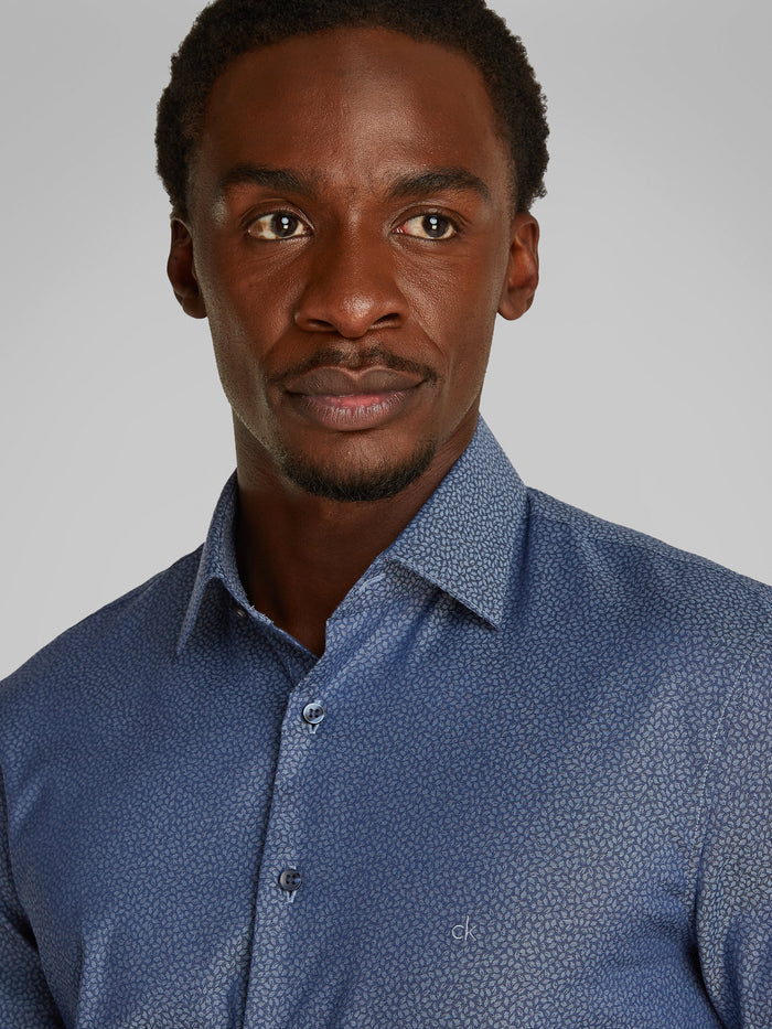 Floral Jacquard Shirt in Blue