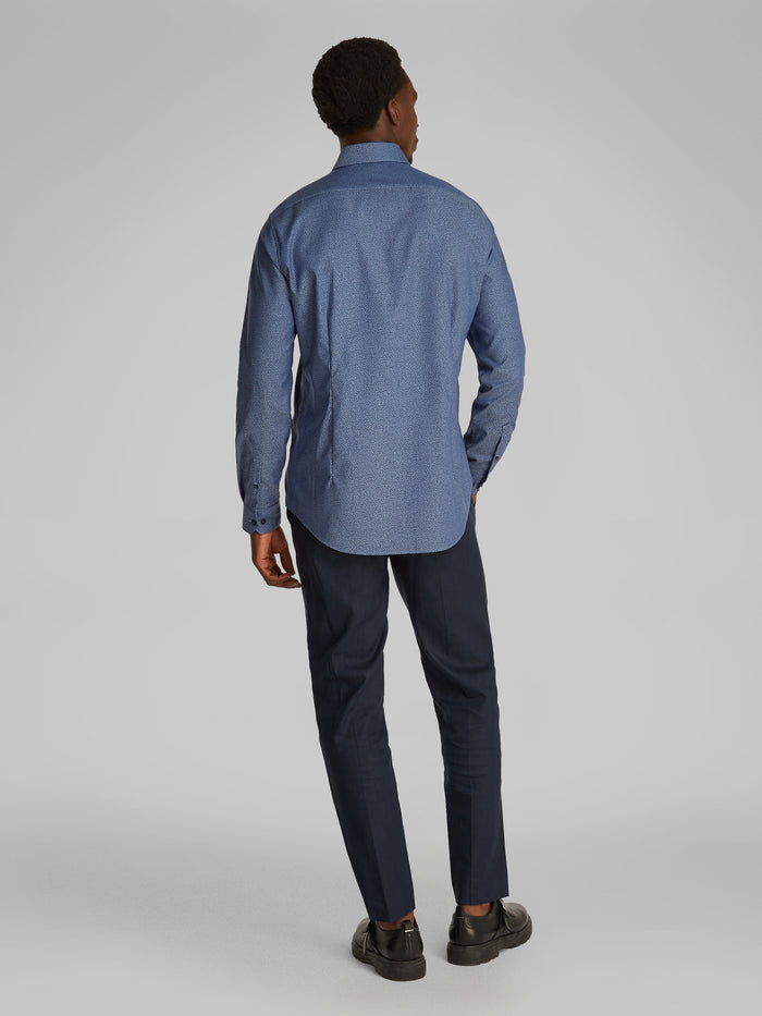 Floral Jacquard Shirt in Blue