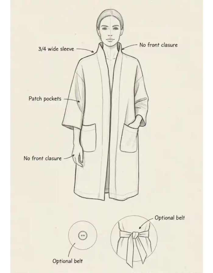 Francesca Short Jacket/Gilet/Coat Paper Sewing Pattern, Ciao Patterns