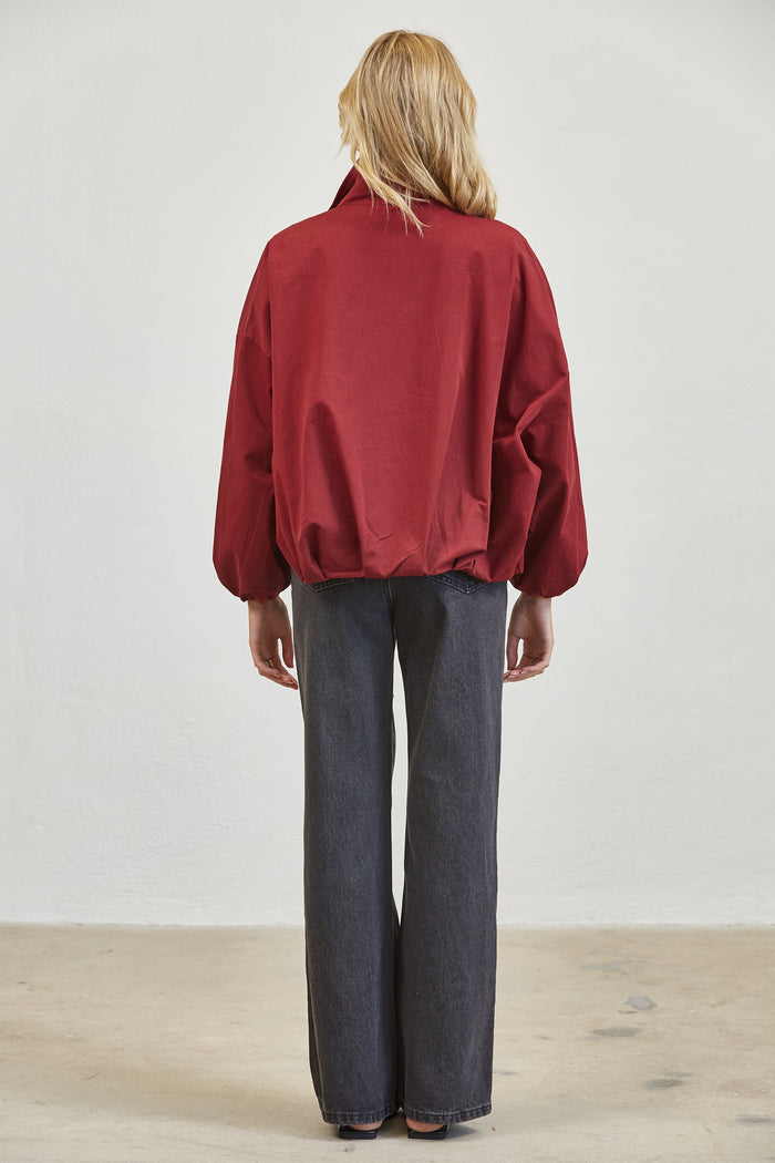 FUNNEL NECK BALLON JACKET - MULBERRY