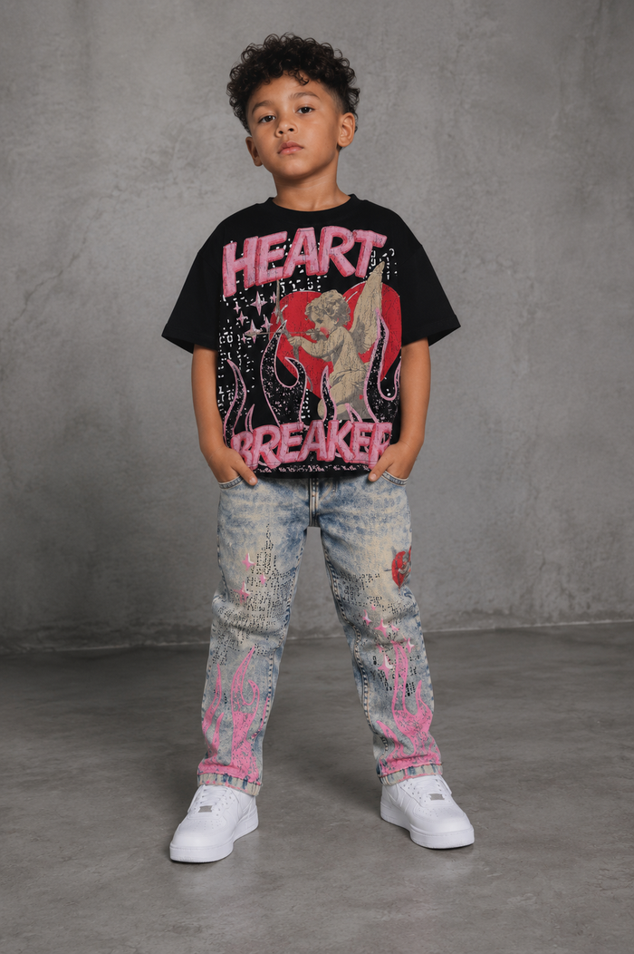Black FWRD Kids 'Dreams' T-Shirt for kids, featuring a comfortable fit and soft fabric, ideal for casual wear.