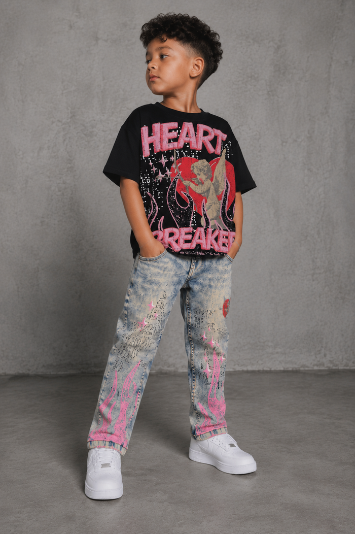 Black FWRD Kids 'Dreams' T-Shirt for kids, featuring a comfortable fit and stylish design.