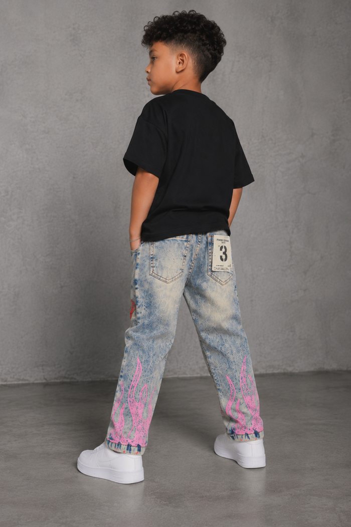 Black FWRD Kids 'Dreams' T-Shirt for kids, showing a comfortable cotton kids' tee with a simple design and short sleeves.
