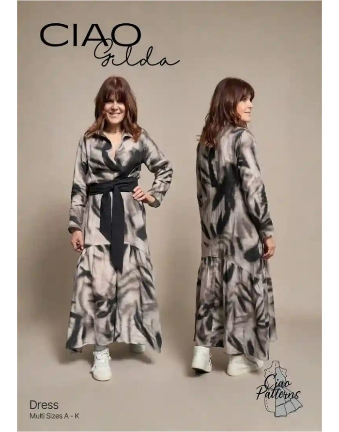 Gilda Dress Paper Sewing Pattern, Ciao Patterns