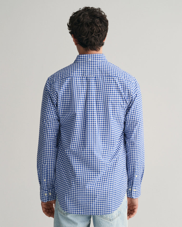 Gingham Poplin Shirt in College Blue