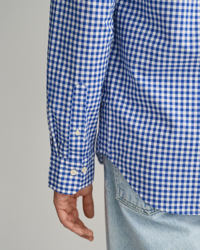 Gingham Poplin Shirt in College Blue