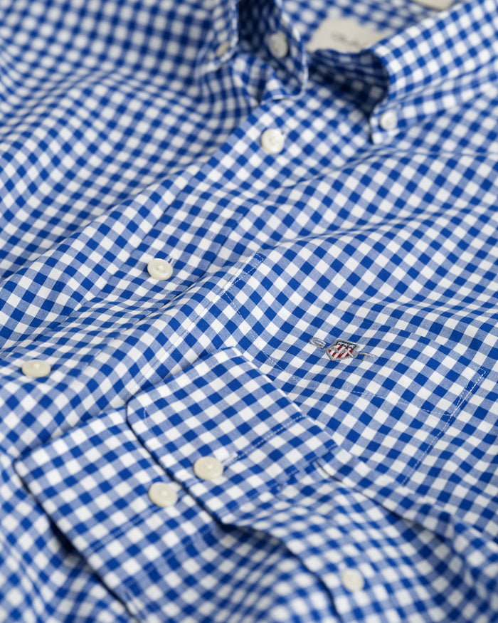 Gingham Poplin Shirt in College Blue