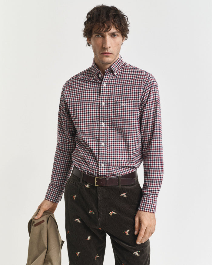 Gingham Twill Shirt in Plumped Red