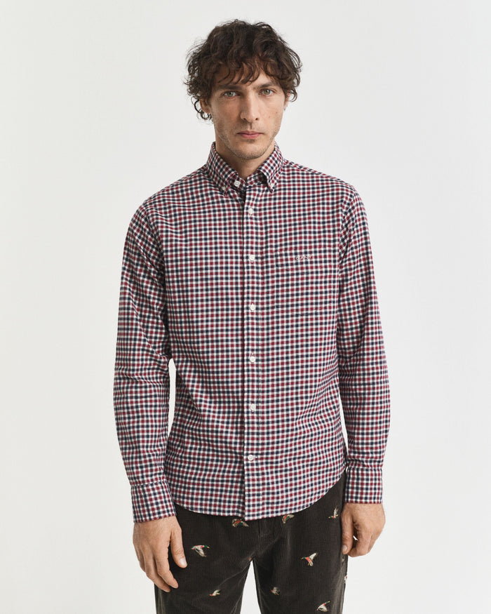 Gingham Twill Shirt in Plumped Red
