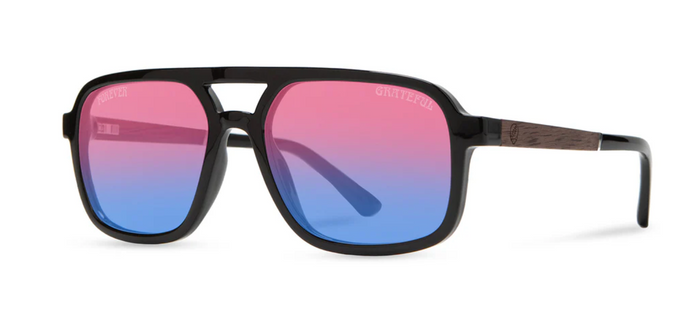 Glacier: Black // Grateful Dead Bears engraved- HD Plus polarized Sunset