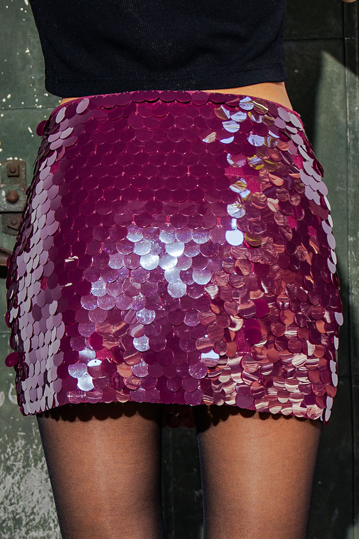 Glam Disc Sequin Mini Skirt