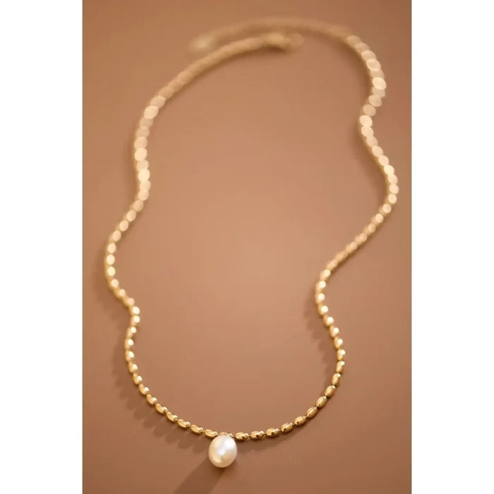 Gold Double Herringbone Chain Necklace