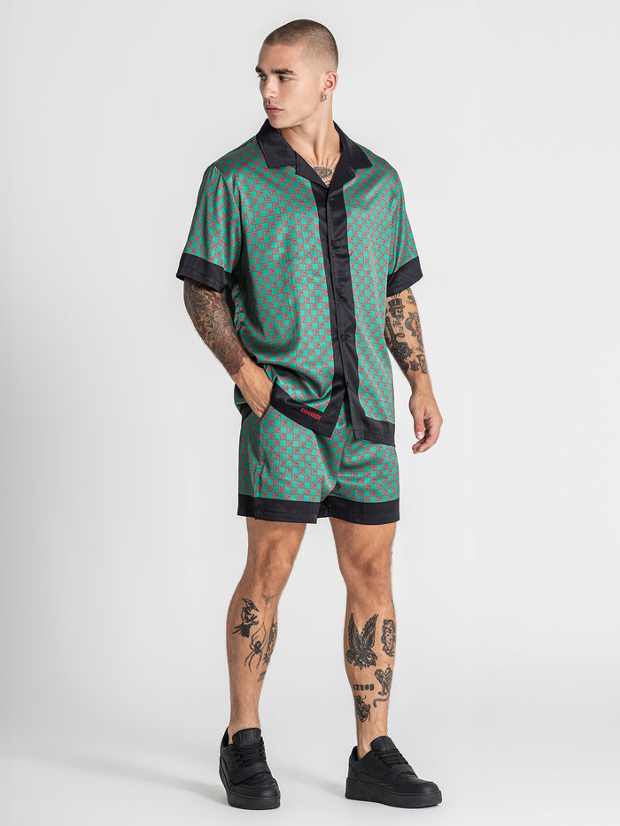 shirts / Green GK Mania Satin Shirt
