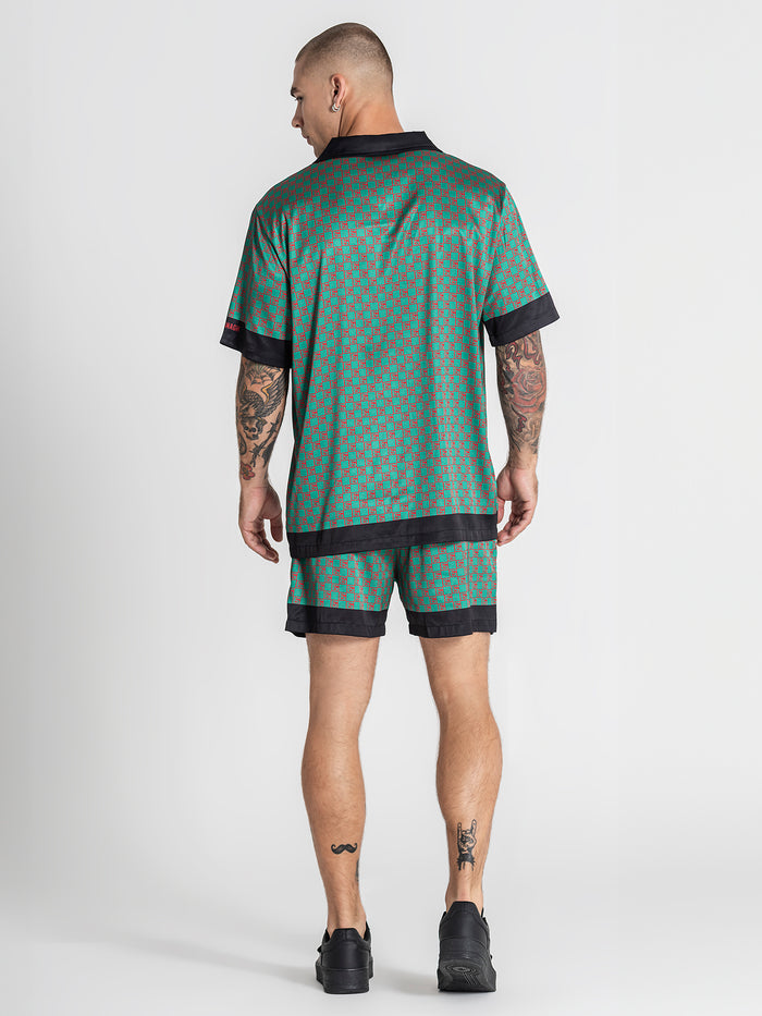 shirts / Green GK Mania Satin Shirt