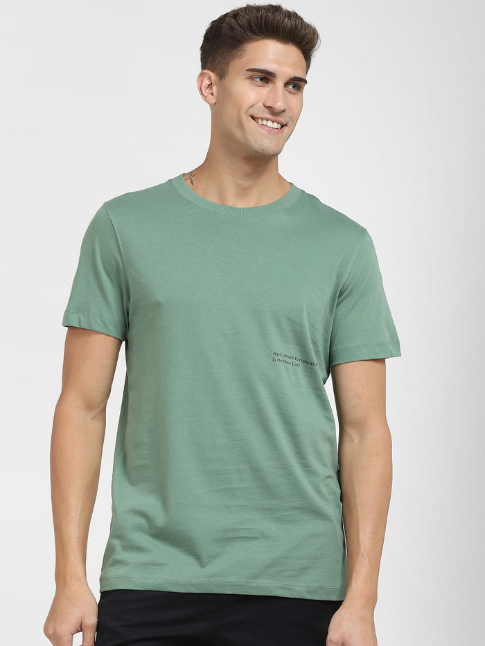 Green Graphic Print Crew Neck T-Shirt